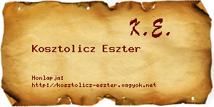 Kosztolicz Eszter névjegykártya